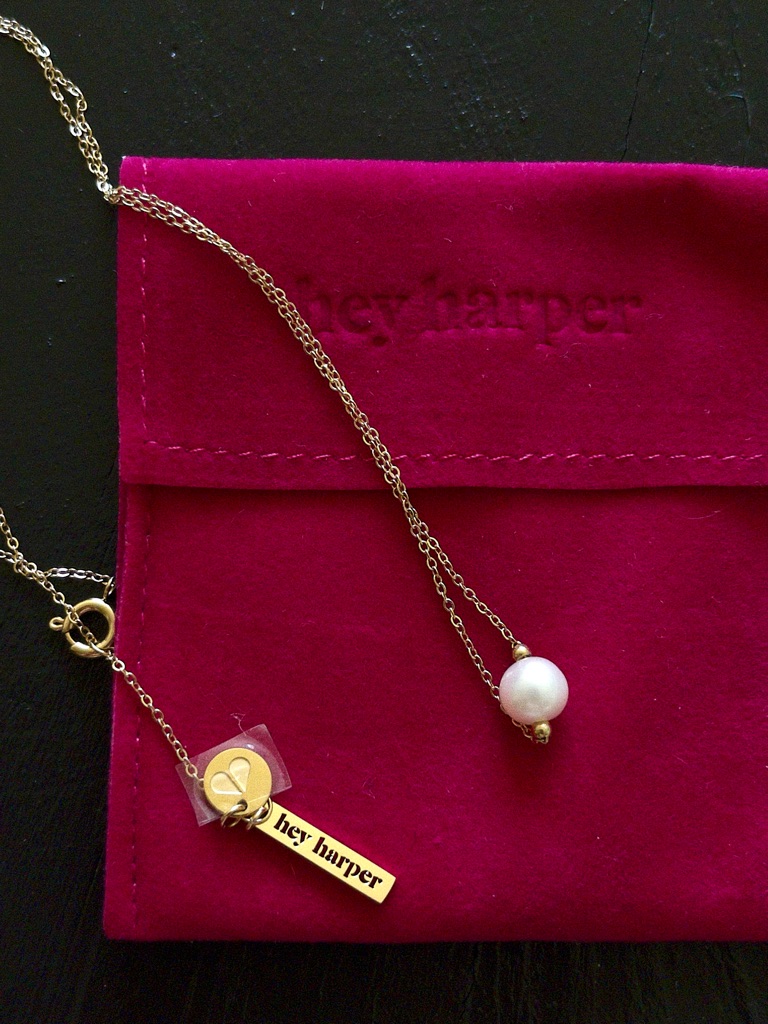 Hey Harper Waterproof Gold Pearl Drop Necklace Nwt